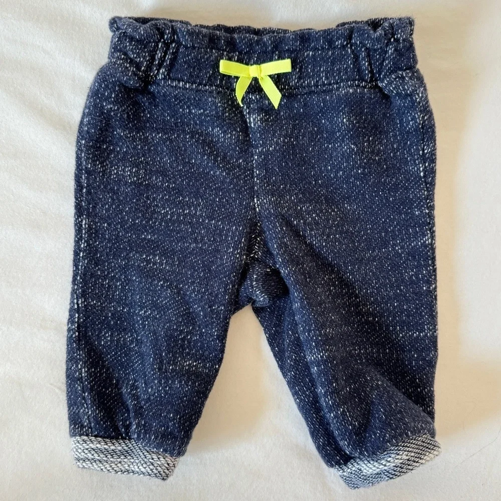 Pull On French Terry Denim Pants